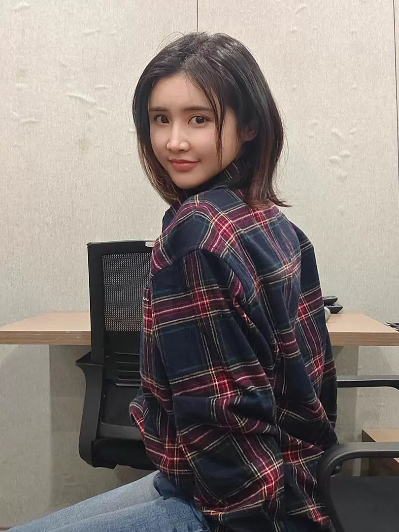 【喜瑞斯】chenyifaer logo格子衬衫中性风男女同款百搭高级质感