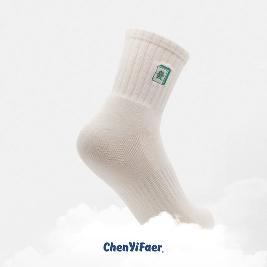 【喜瑞斯】chenyifaer 官方 中筒棉刺繡保暖襪子 春秋冬 3雙裝